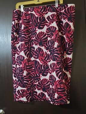 Cato Navy, Pink & White Floral Skirt XL